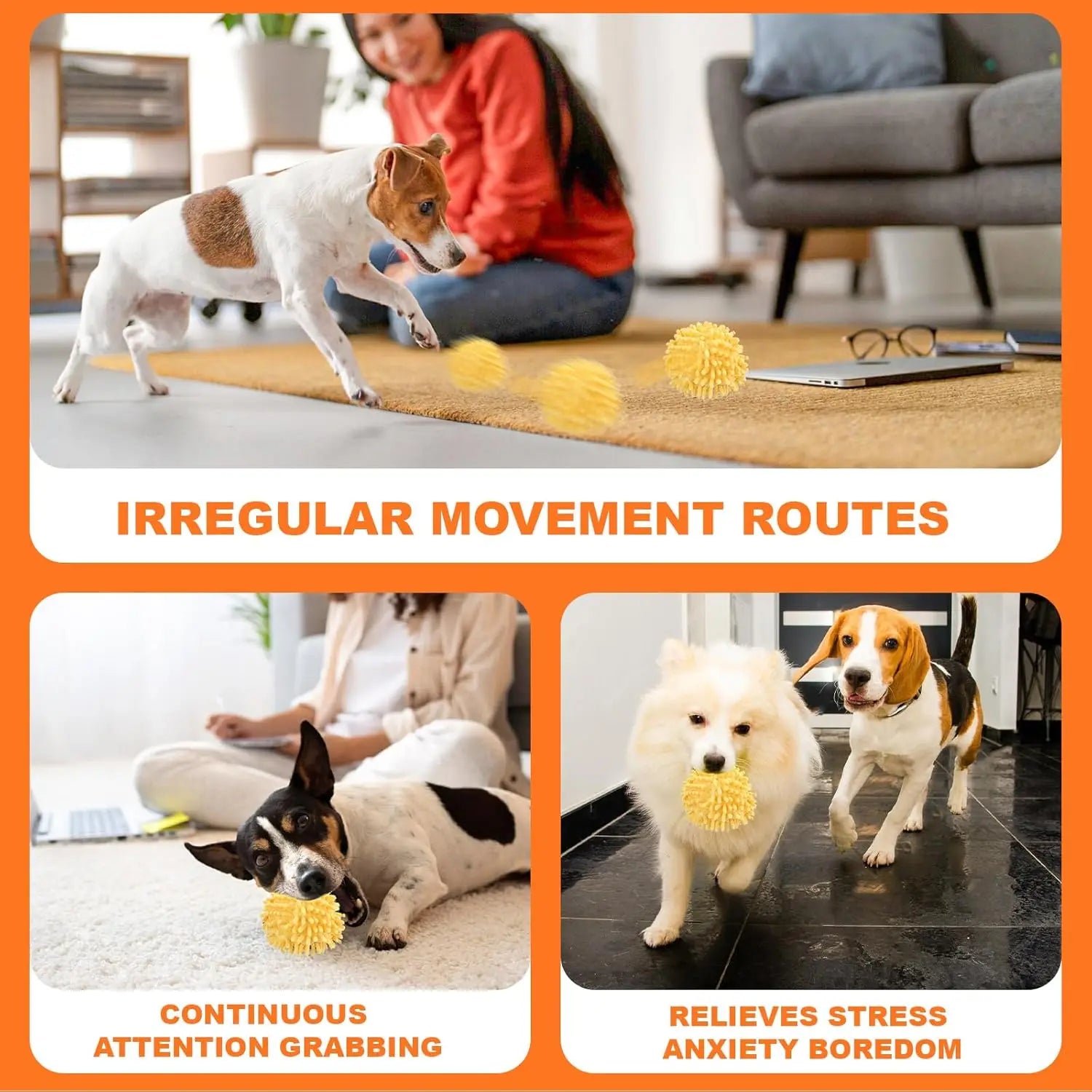 Interactive Smart Rolling & Bouncing Pet Ball - Motion Activated