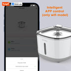 Smart Pet Water Fountain – 2.5L App-Controlled Automatic Water Dispenser with Stainless Steel Bowl & 3 Replacement Filters