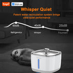 Smart Pet Water Fountain – 2.5L App-Controlled Automatic Water Dispenser with Stainless Steel Bowl & 3 Replacement Filters