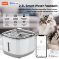 Smart Pet Water Fountain – 2.5L App-Controlled Automatic Water Dispenser with Stainless Steel Bowl & 3 Replacement Filters