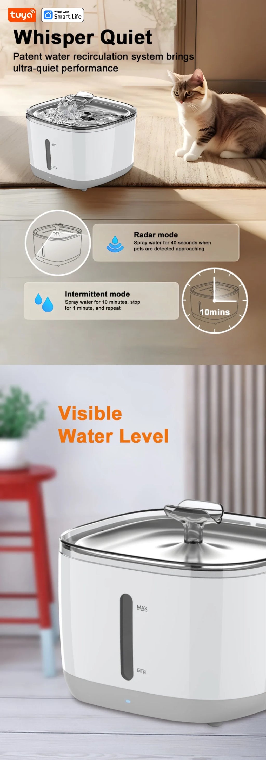 Smart Pet Water Fountain – 2.5L App-Controlled Automatic Water Dispenser with Stainless Steel Bowl & 3 Replacement Filters
