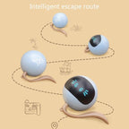 Smart Interactive Cat Toy Ball – USB Rechargeable Self-Rotating Rolling & Jumping Exercise Toy with LED Lights