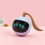 Smart Interactive Cat Toy Ball – USB Rechargeable Self-Rotating Rolling & Jumping Exercise Toy with LED Lights