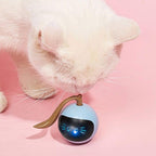 Smart Interactive Cat Toy Ball – USB Rechargeable Self-Rotating Rolling & Jumping Exercise Toy with LED Lights