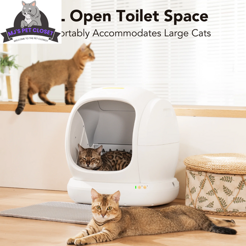 Automatic Self-Cleaning Cat Litter Box – App-Controlled with Weight Monitoring, Activity Tracking & Safety Sensors